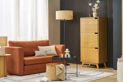 Buffet haut scandinave bois clair hévéa L60 cm LEENA