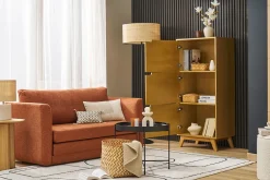 Buffet haut scandinave bois clair hévéa L60 cm LEENA