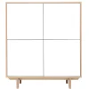 Buffet haut scandinave bois et blanc 4 portes L110 cm SID