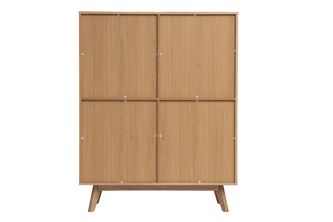 Buffet haut scandinave bois et blanc L110 cm HELIA