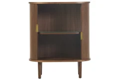 Buffet haut vintage avec portes coulissantes bois foncé noyer L70 cm EPIC