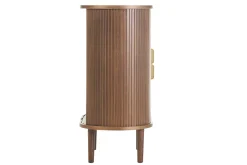 Buffet haut vintage avec portes coulissantes bois foncé noyer L70 cm EPIC