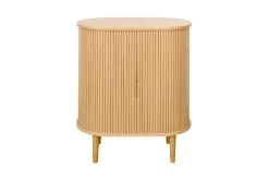 Buffet haut vintage avec portes coulissantes bois clair chêne L70 cm EPIC