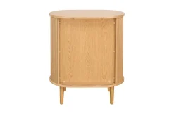 Buffet haut vintage avec portes coulissantes bois clair chêne L70 cm EPIC