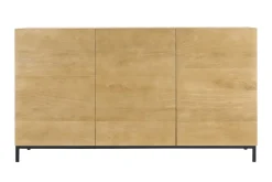 Buffet industriel en bois manguier massif et métal noir 3 portes L145 cm YPSTER