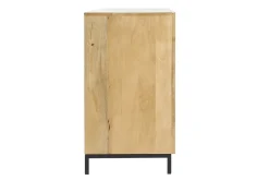 Buffet industriel en bois manguier massif et métal noir 3 portes L145 cm YPSTER