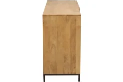 Buffet industriel en bois manguier massif et métal noir 2 portes L145 cm YPSTER