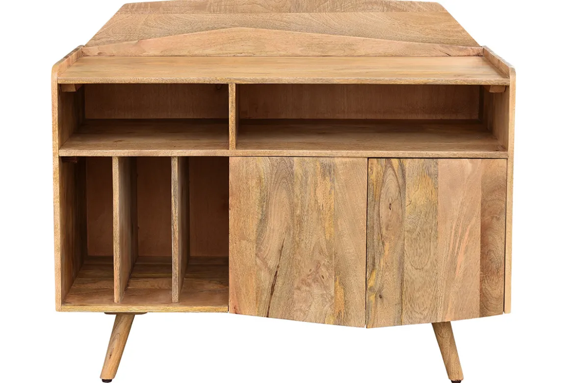 Buffet meuble de rangement vinyles en bois manguier massif L105 cm MATAHARI