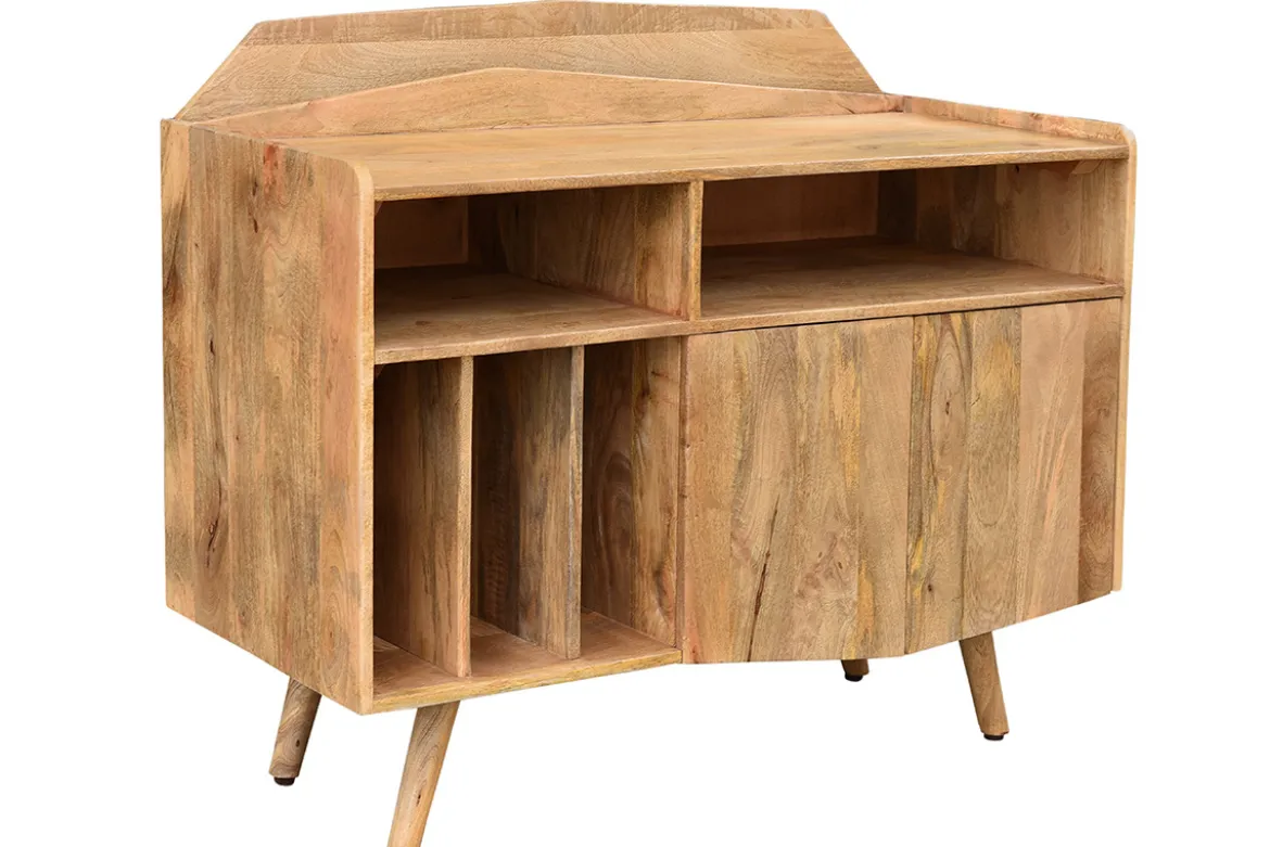 Buffet meuble de rangement vinyles en bois manguier massif L105 cm MATAHARI