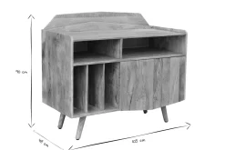 Buffet meuble de rangement vinyles en bois manguier massif L105 cm MATAHARI
