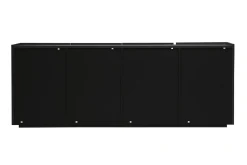 Buffet noir laqué brillant 3 portes 4 tiroirs L200 cm ISAURE