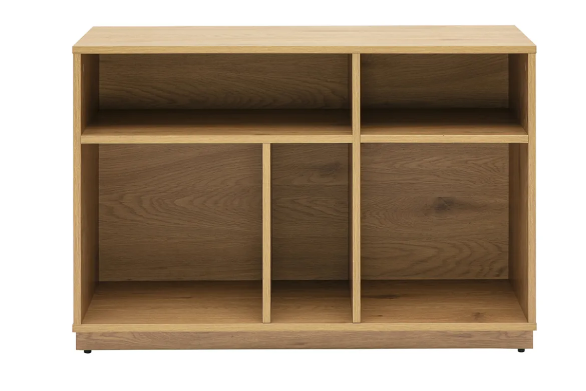 Buffet ouvert avec rangements finition bois clair chêne L96 cm SEVILLE