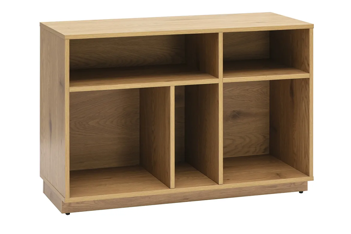 Buffet ouvert avec rangements finition bois clair chêne L96 cm SEVILLE