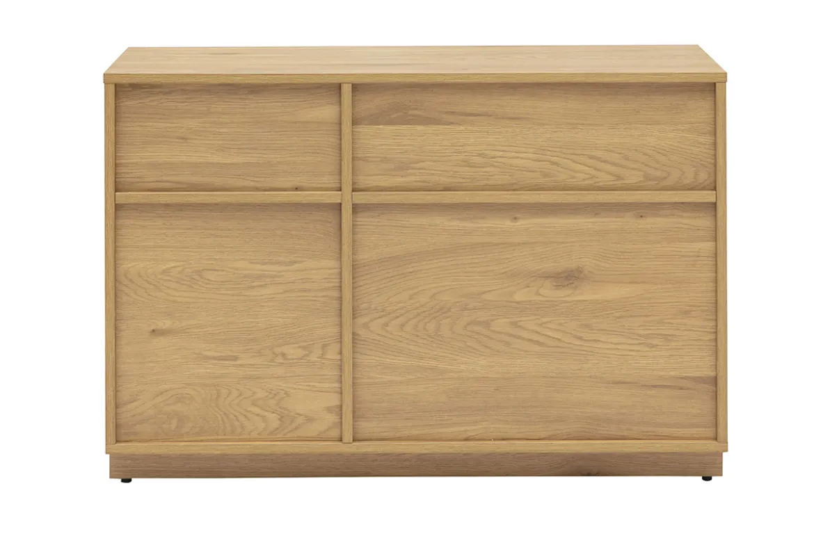 Buffet ouvert avec rangements finition bois clair chêne L96 cm SEVILLE