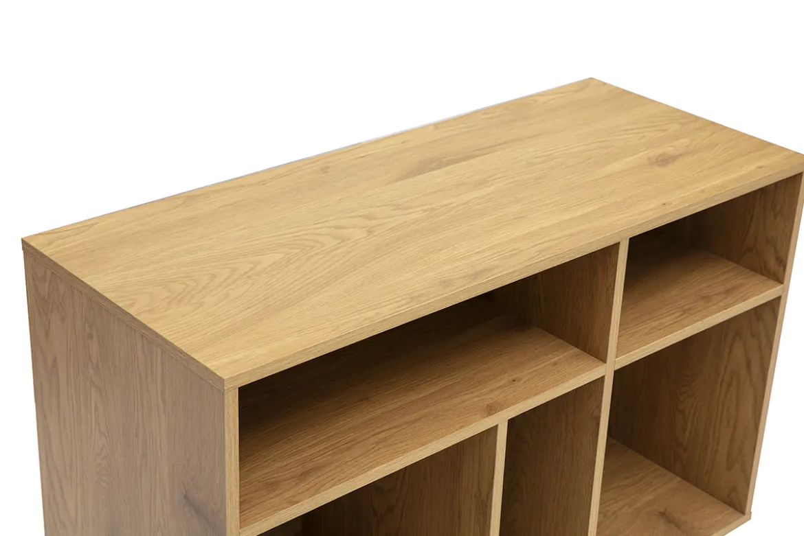 Buffet ouvert avec rangements finition bois clair chêne L96 cm SEVILLE