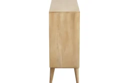 Buffet ouvert meuble de rangement bouteilles ou vinyles en bois manguier massif L120 cm ISIDRO
