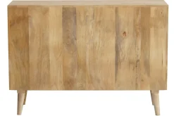 Buffet ouvert meuble de rangement bouteilles ou vinyles en bois manguier massif L120 cm ISIDRO