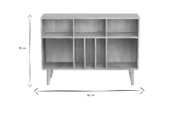 Buffet ouvert meuble de rangement bouteilles ou vinyles en bois manguier massif L120 cm ISIDRO