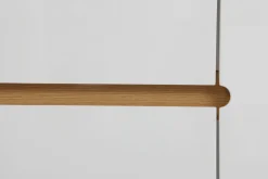 Buffet scandinave blanc laqué brillant et finition bois clair 2 portes 2 tiroirs L160 cm MELKA