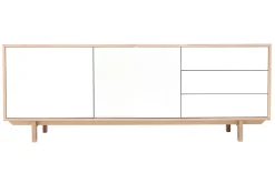 Buffet scandinave bois et blanc 2 portes 3 tiroirs L195 cm SID