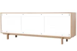 Buffet scandinave bois et blanc 2 portes 3 tiroirs L195 cm SID
