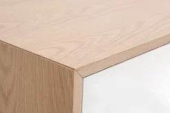 Buffet scandinave bois et blanc 2 portes 3 tiroirs L195 cm SID