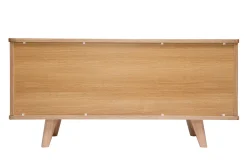 Buffet scandinave en bois clair frêne 2 portes 3 tiroirs L160 cm FIFTIES