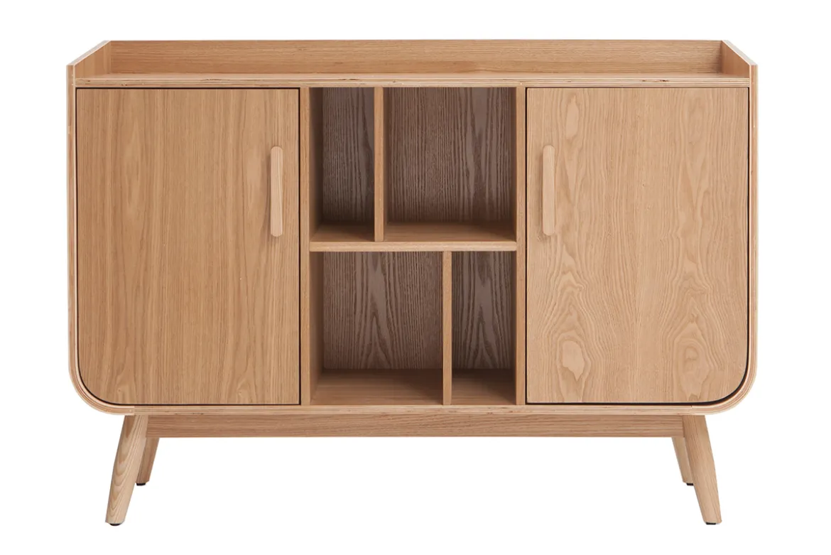 Buffet scandinave en bois clair 2 portes L122 cm HALLEN