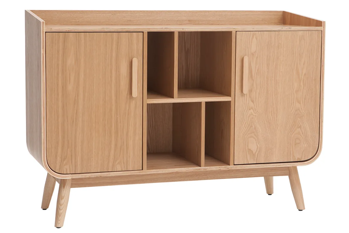 Buffet scandinave en bois clair 2 portes L122 cm HALLEN