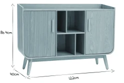 Buffet scandinave en bois clair 2 portes L122 cm HALLEN