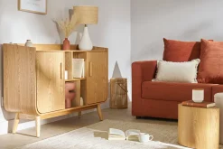 Buffet scandinave en bois clair 2 portes L122 cm HALLEN