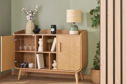 Buffet scandinave en bois clair 2 portes L122 cm HALLEN