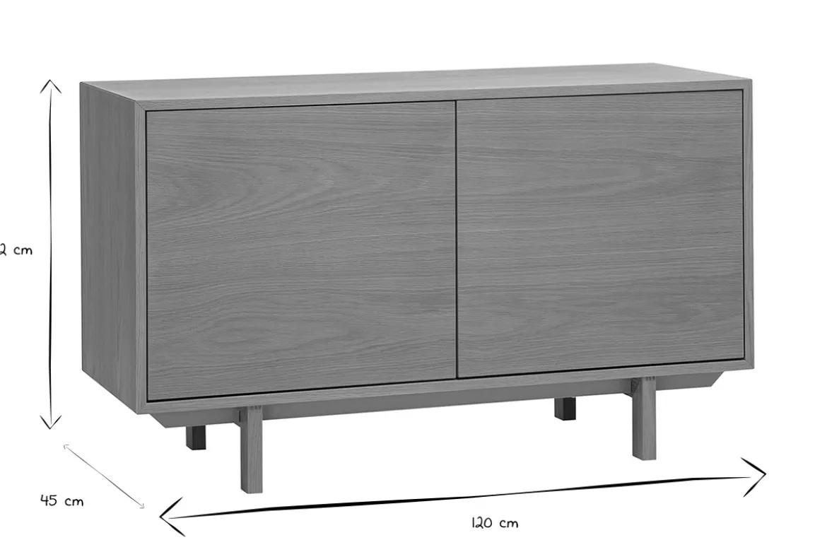 Buffet scandinave en bois clair 2 portes L120 cm SID