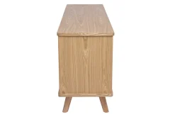 Buffet scandinave en bois clair frêne 2 portes 3 tiroirs L180 cm FIFTIES