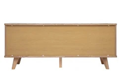 Buffet scandinave en bois clair frêne 2 portes 3 tiroirs L180 cm FIFTIES