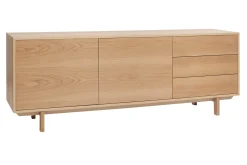 Buffet scandinave en bois clair 2 portes 3 tiroirs L195cm SID