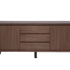 Buffet scandinave en bois foncé noyer 2 portes 3 tiroirs L180 cm FIFTIES