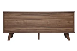 Buffet scandinave en bois foncé noyer 2 portes 3 tiroirs L180 cm FIFTIES