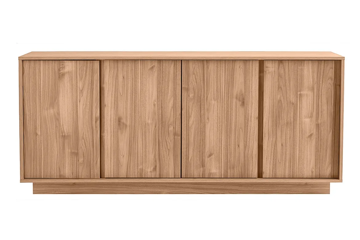 Buffet scandinave finition bois chêne 4 portes L180 cm COMO