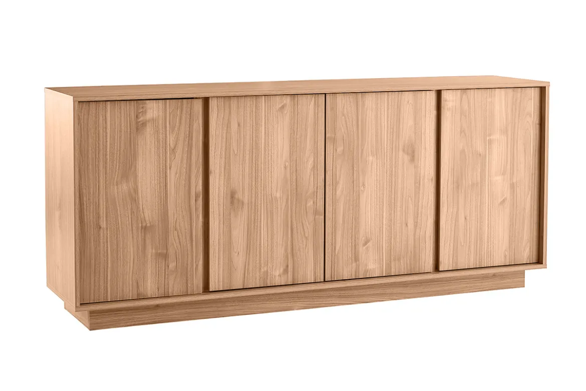 Buffet scandinave finition bois chêne 4 portes L180 cm COMO
