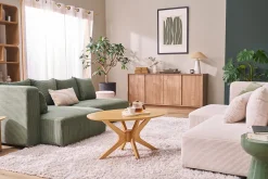 Buffet scandinave finition bois chêne 4 portes L180 cm COMO