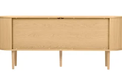 Buffet vintage bois clair chêne avec rangements 2 portes coulissantes L180 cm EPIC