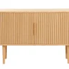 Buffet vintage en bois clair chêne 2 portes coulissantes L138 cm EPIC