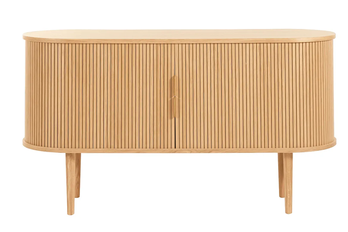 Buffet vintage en bois clair chêne 2 portes coulissantes L138 cm EPIC