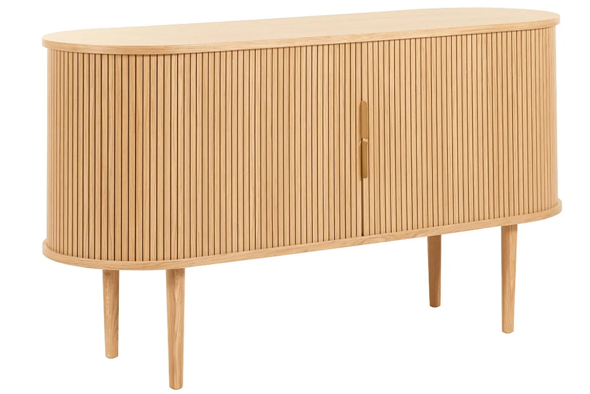 Buffet vintage en bois clair chêne 2 portes coulissantes L138 cm EPIC