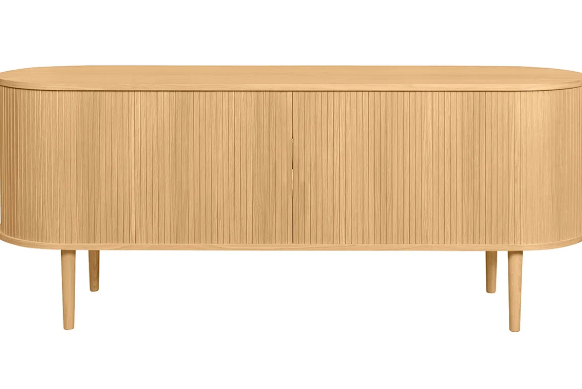 Buffet vintage en bois clair chêne 2 portes coulissantes L160 cm EPIC