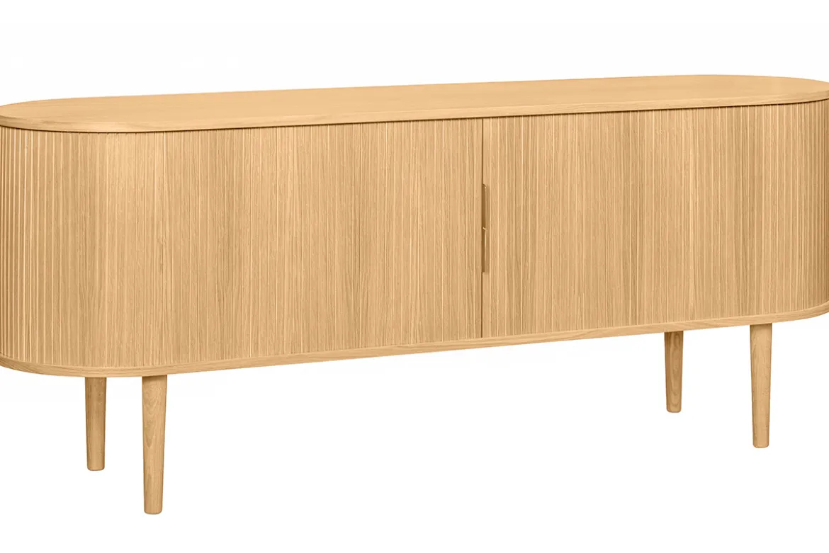 Buffet vintage en bois clair chêne 2 portes coulissantes L160 cm EPIC