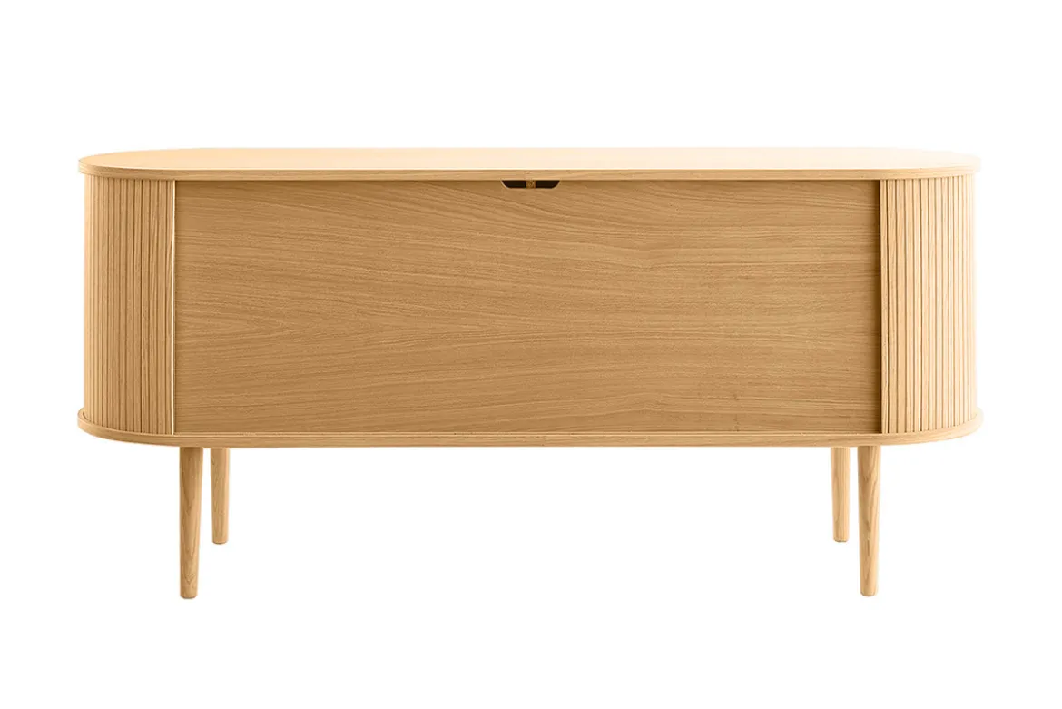 Buffet vintage en bois clair chêne 2 portes coulissantes L160 cm EPIC