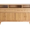 Buffet vintage en bois clair 4 portes 2 tiroirs L160 cm NORDECO