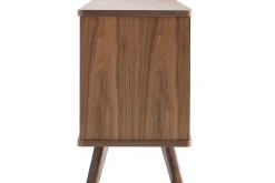 Buffet vintage en bois foncé noyer 2 portes 3 tiroirs L160 cm FIFTIES